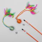 Дразнилка-удочка "Шар с перьями", микс цветов - Фото 5