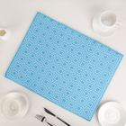Коврик для сушки посуды Доляна «Квадраты», 38×51 см, микрофибра, цвет голубой - Фото 1