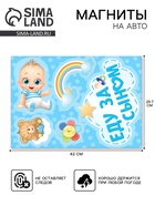 Набор магнитов на авто «Еду за сыном», на выписку - Фото 1