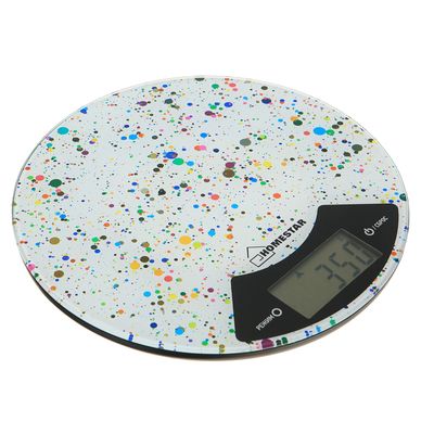 Весы кухонные HOMESTAR HS-3007, электронные, до 7 кг, рисунок "Пятна краски"