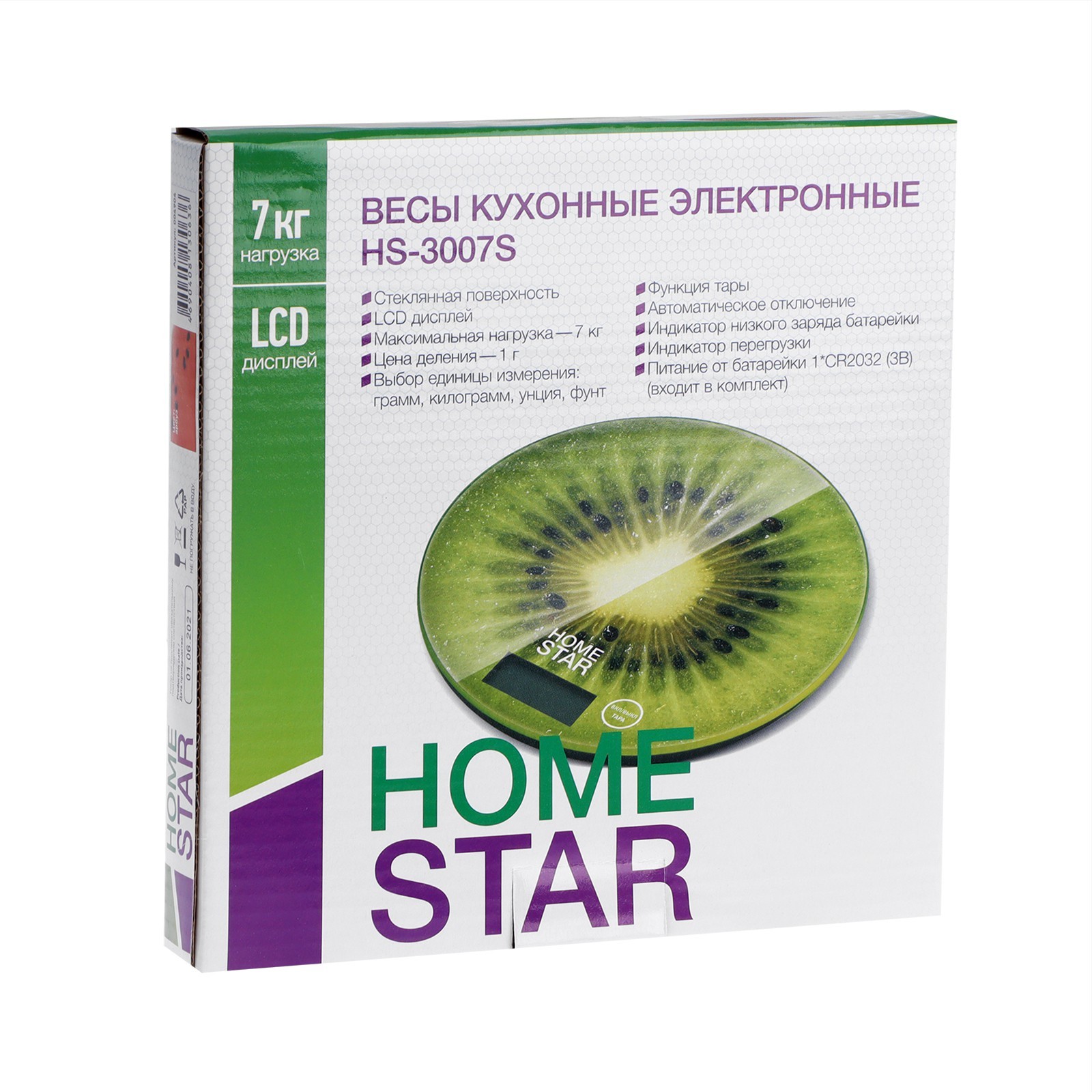 Весы кухонные HOMESTAR HS-3007, электронные, до 7 кг, зелёные (2642704) -  Купить по цене от 438.00 руб. | Интернет магазин SIMA-LAND.RU