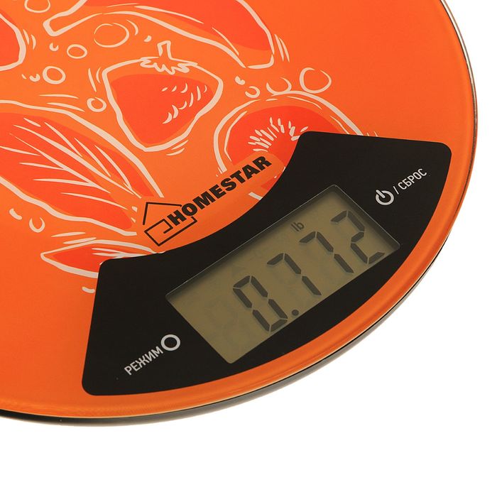 Весы кухонные HOMESTAR HS-3007, электронные, до 7 кг, оранжевые