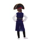 Карнавальный костюм "Пиратка в шляпе", рубашка, подвеска, камзол, леггинсы, ремень, шляпа, р-р 28, рост 98-104 см - Фото 2