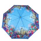 Зонт полуавтоматический "Цветы и город", облегчённый, R=53см, разноцветный - Фото 1