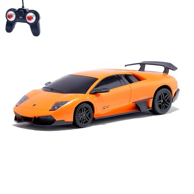 Машина радиоуправляемая Lamborghini Murcielago, масштаб 1:24, работает от батареек, свет, цвет оранжевый, mz 27018