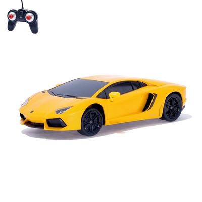 Машина радиоуправляемая Lamborghini Aventador, 1:24, работает от батареек, свет, цвет оранжевый