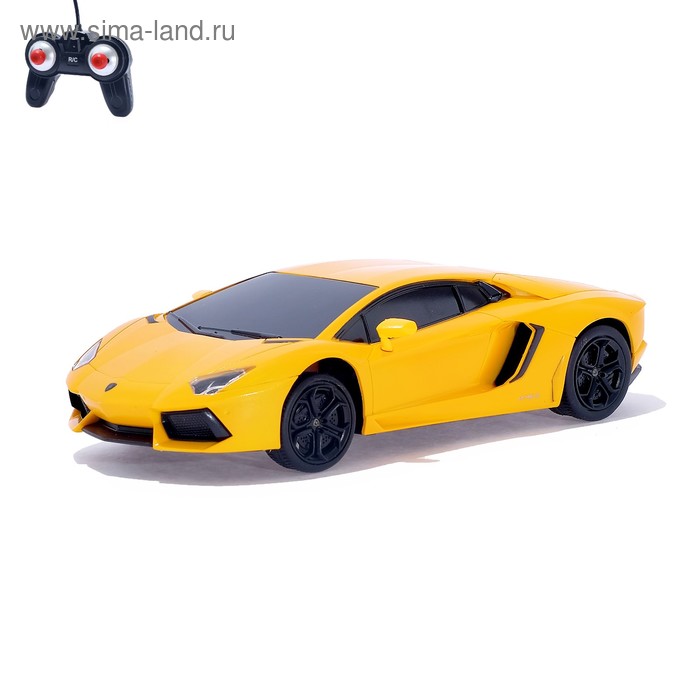 Машина радиоуправляемая Lamborghini Aventador, 1:24, работает от батареек, свет, цвет оранжевый