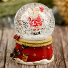 Сувенир полистоун водяной шар "Дед Мороз с письмом" 6,5х4,5х4,5 см - Фото 2