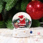 Сувенир полистоун водяной шар "Дед Мороз с трубой, снеговиком и скворечником" 6,5х4,5х4,5см - Фото 3