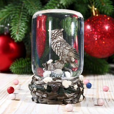 Сувенир полистоун водяной "Полярная сова" 8,5х5,5х5,5 см