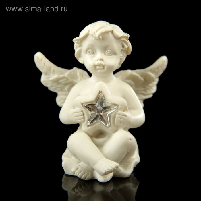 Сувенир полистоун "Ангелочек со звёздочкой" 4,5х4х3 см - Фото 1