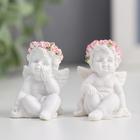 Фигурка полистоун «Ангелочек в розовом веночке», 5×3.5×3 см, МИКС - Фото 1