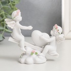 Фигурка полистоун «Ангелочки в розовых веночках качаются на качалке», 10×11×4.5 см - Фото 3