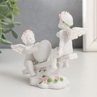 Фигурка полистоун «Ангелочки в розовых веночках качаются на качалке», 10×11×4.5 см - Фото 4