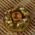 Подсвечник полистоун подставка под благовония "Четыре слона" стразы 3,5х7,3х7,3 см - Фото 3