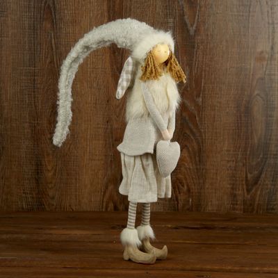 Сувенир полистоун "Девочка-ангел в колпаке и меховой жилетке" 56х9х8 см