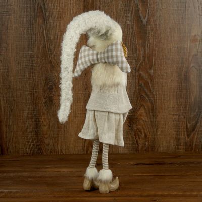 Сувенир полистоун "Девочка-ангел в колпаке и меховой жилетке" 56х9х8 см