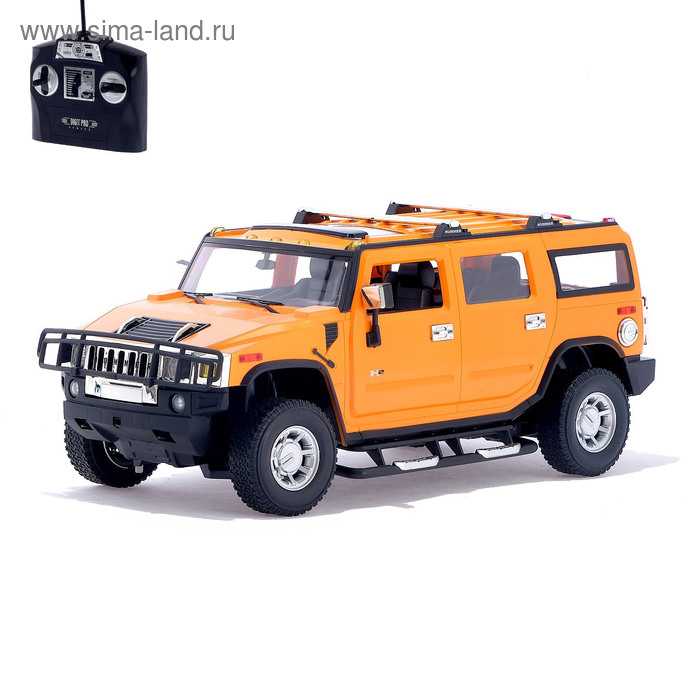 Машина радиоуправляемая Hummer H2, 1:14, работает от аккумулятора, свет, цвет оранжевый - Фото 1