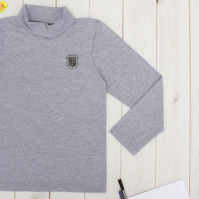 Джемпер для мальчика "День знаний", рост 140 см (72), цвет серый ПДД646809