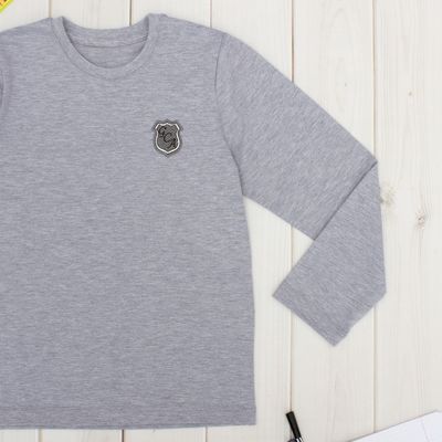 Джемпер для мальчика "День знаний", рост 122 см (62), цвет серый ПДД236809