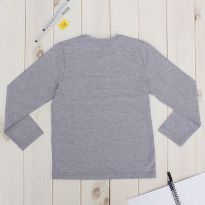 Джемпер для мальчика "День знаний", рост 122 см (62), цвет серый ПДД236809