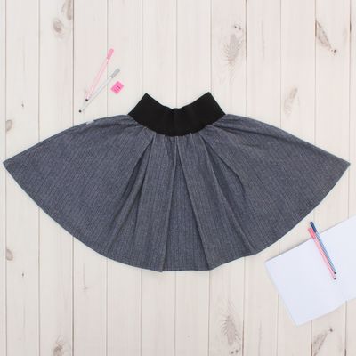 Юбка для девочки "Школьная пора", рост 134 см (68), цвет серый