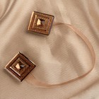 Подхват для штор «Блестящий квадрат», 4 × 4 см, цвет коричневый - Фото 2