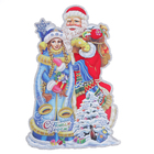 Плакат "Дед Мороз и Снегурочка" с подарками 35х54 см - Фото 1
