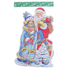 Плакат "Дед Мороз и Снегурочка" с подарками 35х54 см - Фото 3