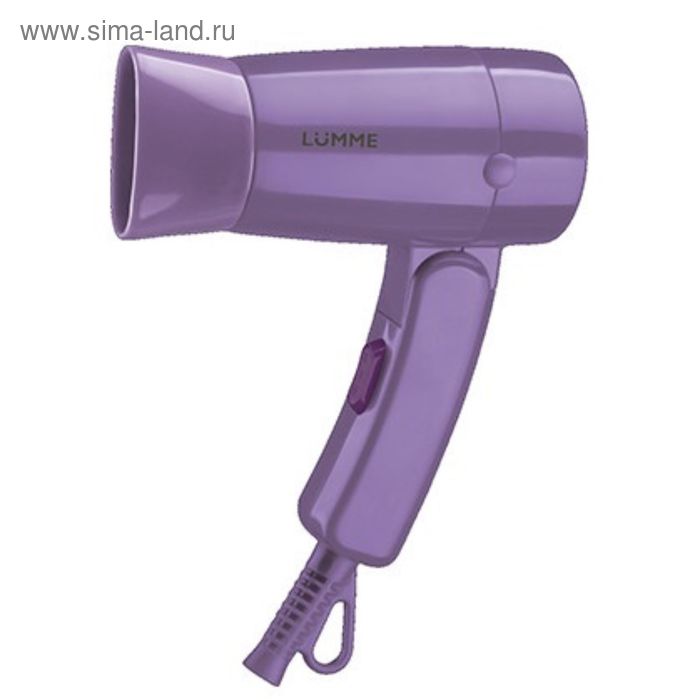Фен LUMME LU-1040, 1200 Вт, 2 температурных режима, складная ручка, фиолетовый турмалин - Фото 1