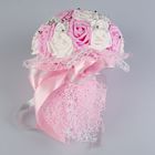 Букет-дублёр для невесты «Французское кружево» из силиконовых роз, бело-розовый - Фото 2