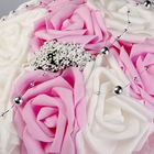 Букет-дублёр для невесты «Французское кружево» из силиконовых роз, бело-розовый - Фото 3