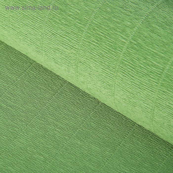 Бумага для упаковок и поделок, гофрированная, нефрит, зелёная, однотонная, двусторонняя, рулон 1 шт., 0,5 х 2,5 м - Фото 1