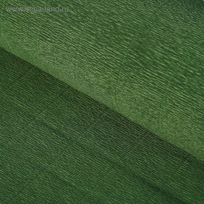 Бумага для упаковок и поделок, гофрированная, темно-зелёная, зеленая, однотонная, двусторонняя, рулон 1 шт., 50 см х 2,5 м - Фото 1