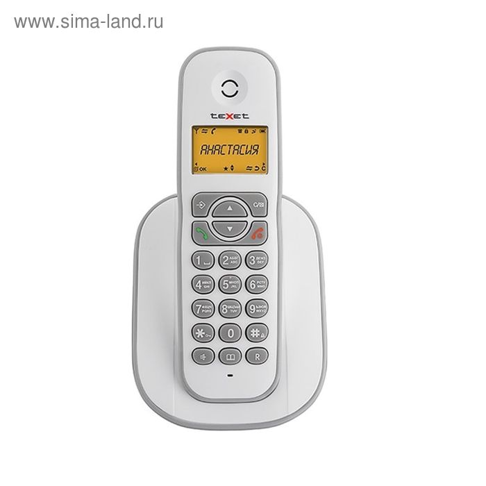 Телефон Texet TX-D4505A DECT, комплект из базы и трубки, полифония, белый/серый - Фото 1