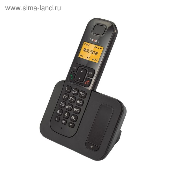 Телефон Texet TX-D6605A DECT, комплект из базы и трубки, полифония,  черный - Фото 1
