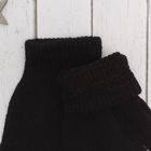 Перчатки молодёжные "Однотонные", размер 9.5, цвет чёрный - Фото 2