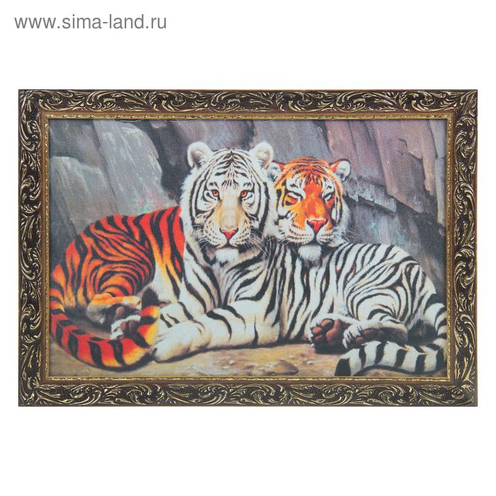 Гобеленовая картина "Тигриная семья" 44*64 см - Фото 1