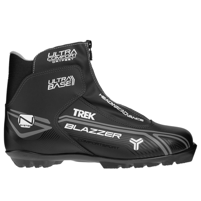 Ботинки лыжные TREK Blazzer Comfort NNN ИК, цвет чёрный, лого серый, размер 43