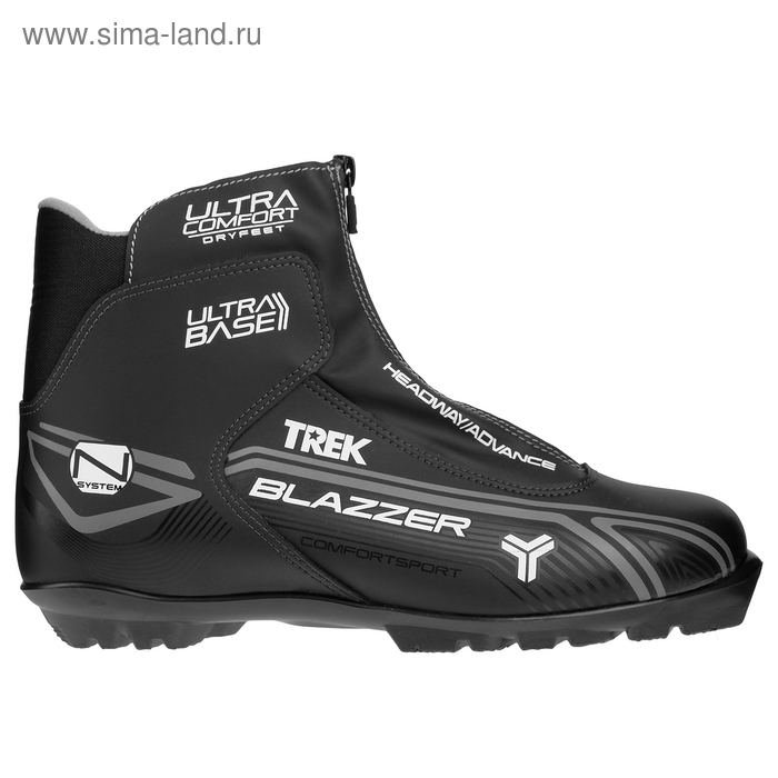 Ботинки лыжные TREK Blazzer Comfort NNN ИК, цвет чёрный, лого серый, размер 40 - Фото 1