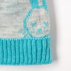 Шапка двухслойная детская "Зайка", размер 50, цвет светло-серый меланж/голубой кс116 - Фото 2