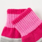 Варежки двойные для девочки "Спектр", размер 16, цвет светло-серый, розовый/красный 2с229 - Фото 3