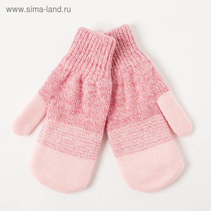 Варежки двойные для девочки "Сезам", размер 16, цвет розовый/розовый меланж 2с229 - Фото 1