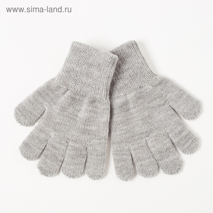Перчатки одинарные для девочки, размер 14, цвет серый - Фото 1
