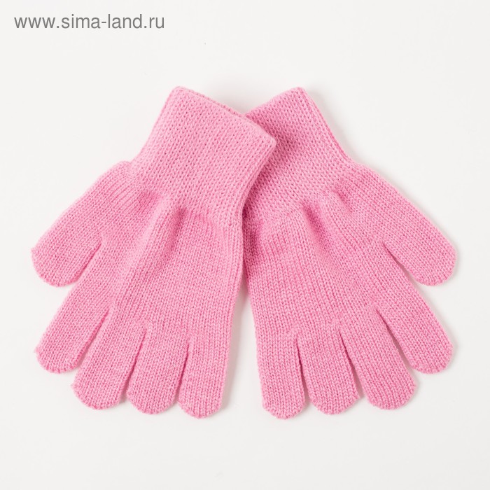 Перчатки одинарные для девочки, размер 17, цвет розовый 6с177 - Фото 1