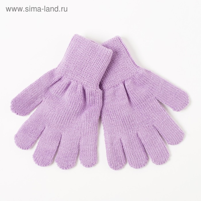 Перчатки одинарные для девочки, размер 16, цвет сиреневый 6с177 - Фото 1