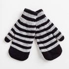 Варежки двойные для мальчика, размер 14, цвет серый меланж/чёрный 2с229 - Фото 1