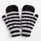 Варежки двойные для мальчика, размер 14, цвет серый меланж/чёрный 2с229 - Фото 2