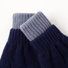 Перчатки одинарные с митенкой для мальчика, размер 16, цвет тёмно-серый меланж/синий 4с255 - Фото 3