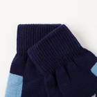 Перчатки одинарные для мальчика "Цветные пальчики", размер 14, цвет синий/серый меланж/ мальчика,тём - Фото 3